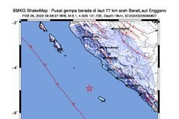 Gempa magnitudo 5,1 guncang  Enggano Bengkulu