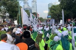 Ribuan pendukung pasangan Anies dan Muhaiman padati Jalan Imam Bonjol