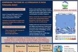 Gempa Magnitudo 4,9 dirasakan di Sumbawa NTB