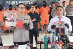 Polres Magetan tangkap 11 tersangka kasus narkoba