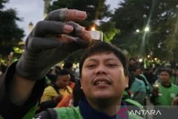 Pengendara ojol dan warga Kota Malang gelar aksi solidaritas bagi Affan