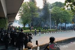 Polisi tembakan gas air mata untuk bubarkan massa