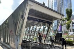 Jakarta MRT officers inspect damaged stations after protest
