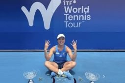 Janice Tjen dan Priska Nugroho bersiap untuk perempat final Jinan Open