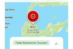 Gempa tektonik daratan M6,7 guncang Palu