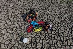 Waduk Sumberkepuh di Nganjuk mengering