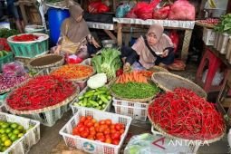 Harga pangan Senin ini, cabai rawit Rp132.850/kg dan telur Rp32.150/kg