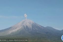 Gunung Semeru erupsi enam kali dengan tinggi letusan hingga 1,2 km
